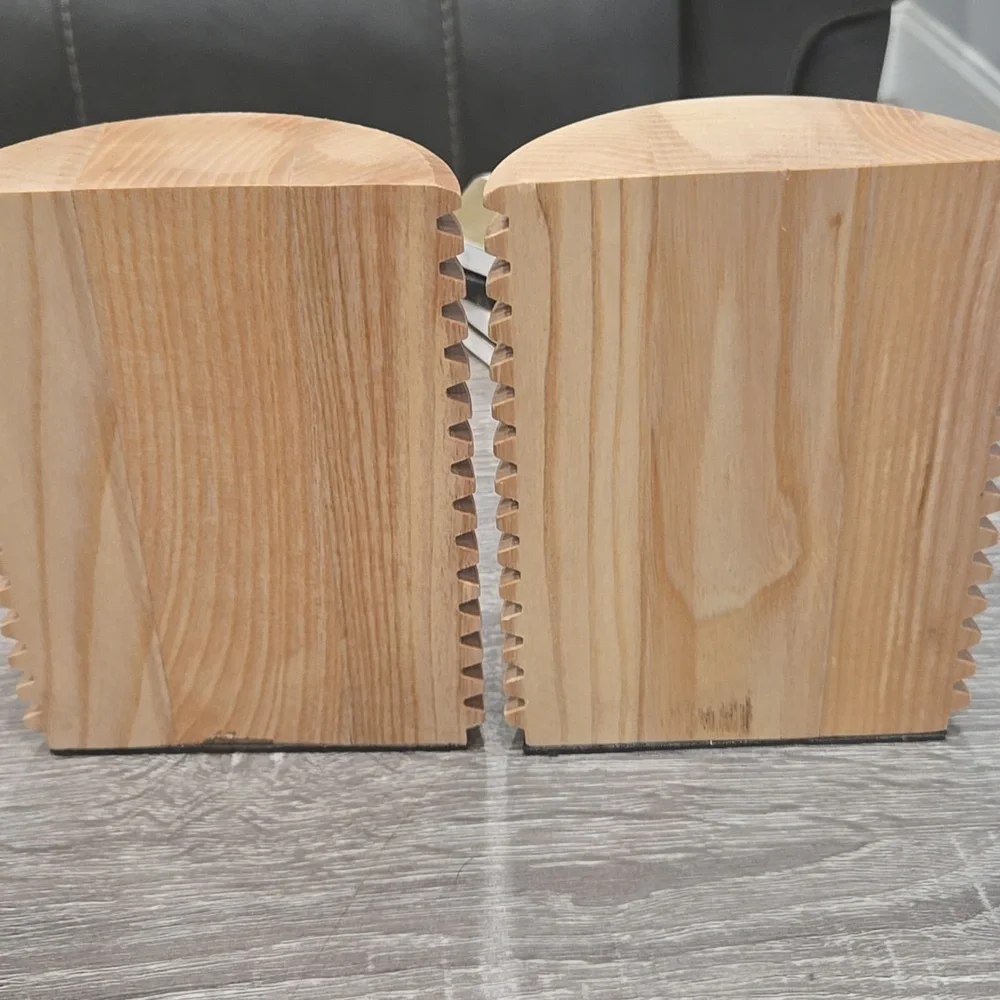 West Elm Black and Natural Modern Bookends.